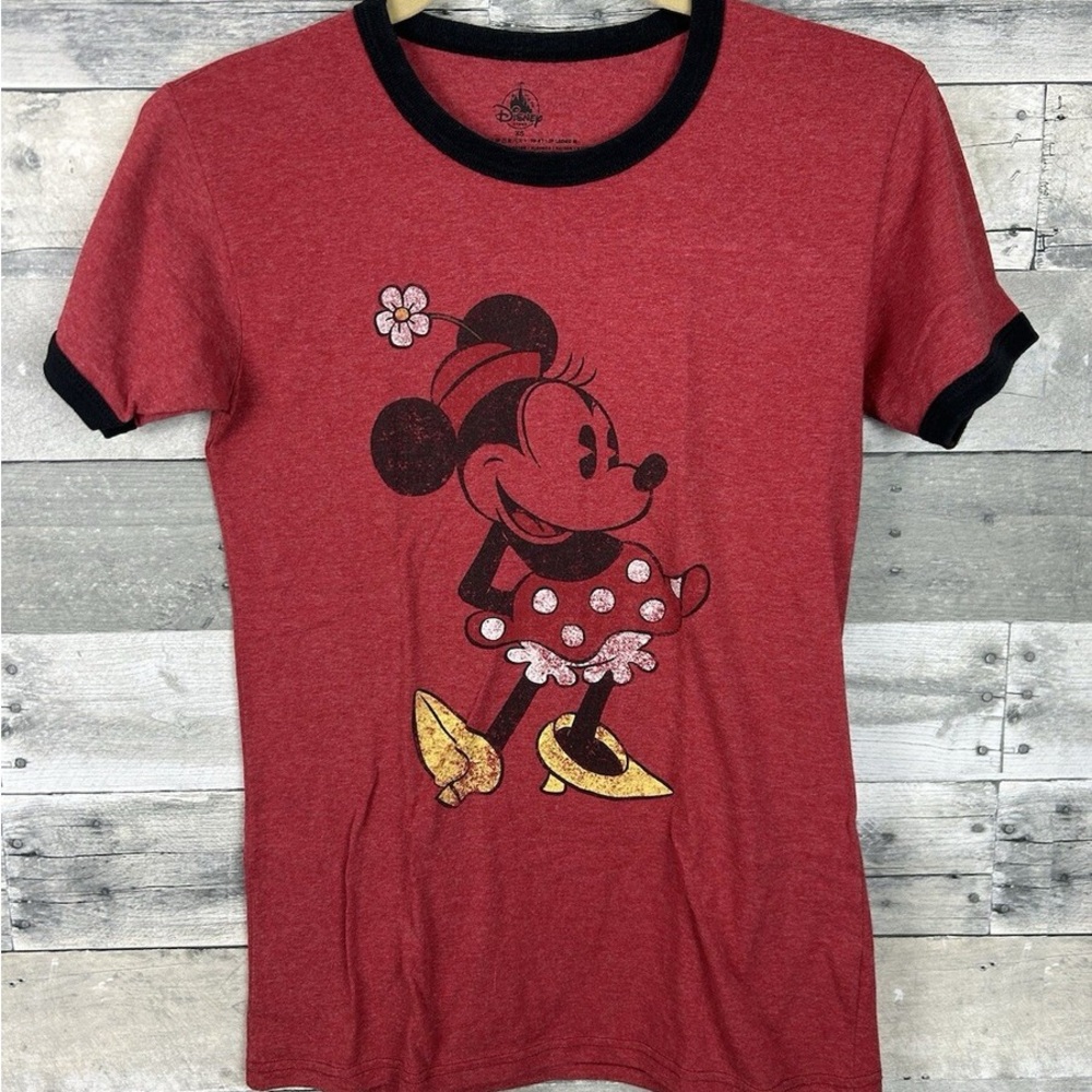 Disney Kids Red and Black Minnie Mouse Tee